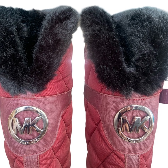 Michael Kors Red and Black Winter Rain Boots - Picture 6 of 7